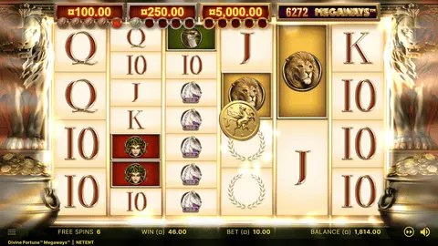 Divine Fortune Megaways bonusvinstmätare Brons Silver Guld delvis fyllda under Free Spins